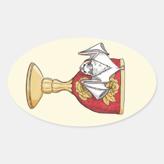 Little White Fladdermus Ovalt Klistermärke