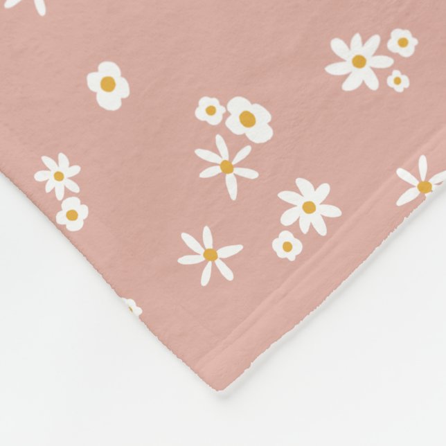 Little White Flowers on rosa - seamless mönster. Fleecefilt (Hörn)