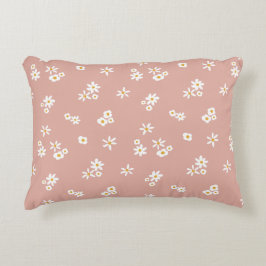 Little White Flowers on rosa - seamless mönster. Prydnadskudde