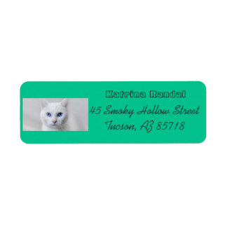 Little White Kattunge Address Label Returadress Etikett