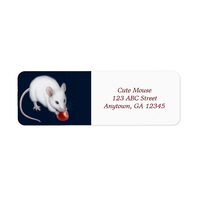 Little White Mouse-etikett Returadress Etikett (Framsidan)