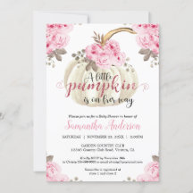 Little White Pumpkin Rosa Blommigt Girl Baby Showe
