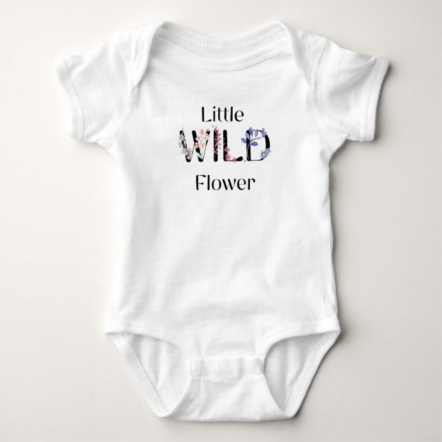 Little wild flower- baby name  t shirt (Framsida)