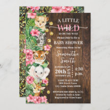 Little Wild One Rustic Safari Pink Baby Shower