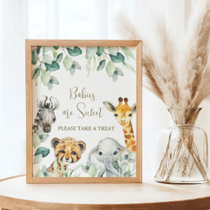 Little Wild One Safari Baby Shower Favors skylt