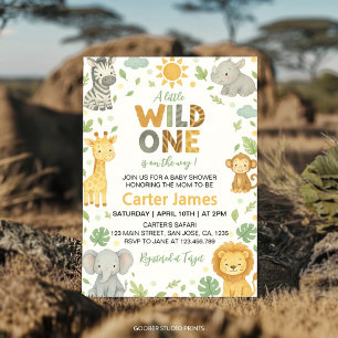 Little Wild One Safari Baby Shower Inbjudningar