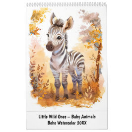 Little Wild Ones – Baby Animals in Boho Watercolor Kalender
