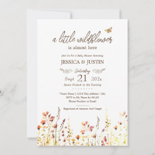 Little WildblomBaby Shower Inbjudningar