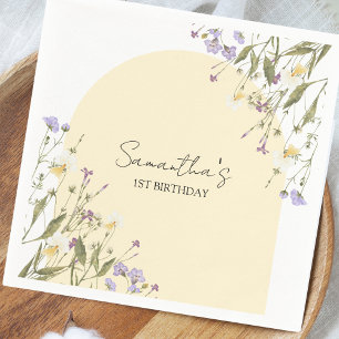 Little WildblomBlommigt Aesthetic Garden Birthday Pappersservett