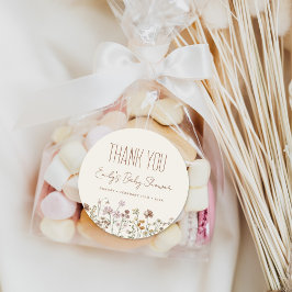 Little WildblomBoho Baby Shower Tack Runt Klistermärke
