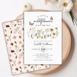 Little WildblomBoho Blommigt Girl Baby Shower Inbjudningar