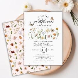 Little WildblomBoho Blommigt Girl Baby Shower Inbjudningar