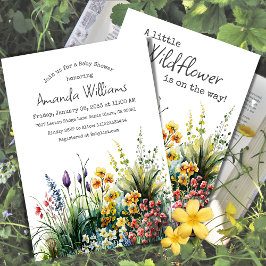 Little WildblomBoho Garden Blommigt Baby Shower Inbjudningar