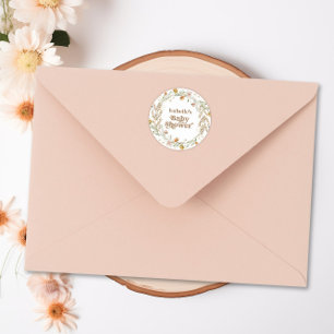 Little WildblomBoho Nature Theme Baby Shower Runt Klistermärke