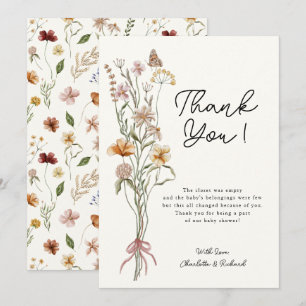 Little WildblomGirl Ivory Baby Shower Tack Kort