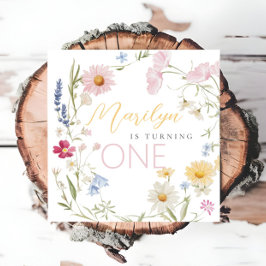 Little WildblomGirl Turning en Birthday Pappersservett