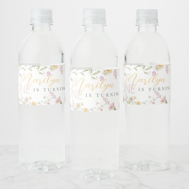 Little WildblomGirl Turning en Birthday Vattenflaskor Etikett (Flaskor)
