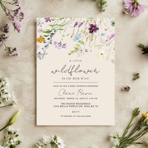 Little Wildblomige Blommigt Baby Shower Inbjudningar