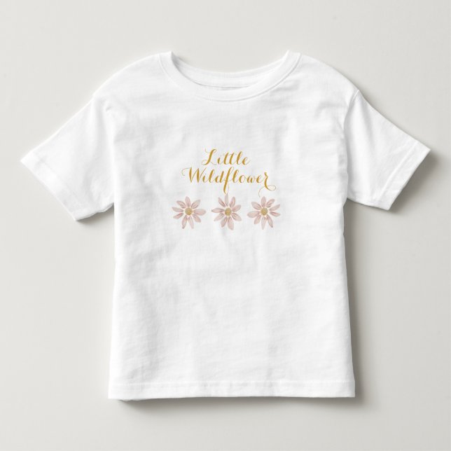 Little Wildblomma 1st Birthday, Boho Daisy T Shirt (Framsida)