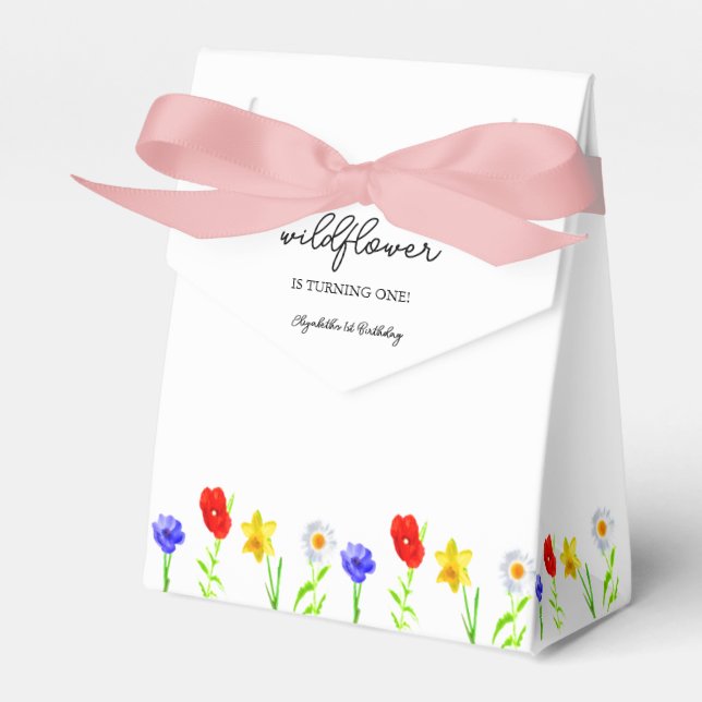 Little Wildblomma 1st Birthday Presentaskar (Framsidan Sidan)