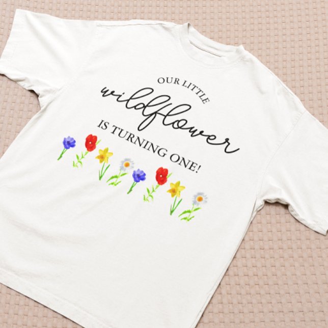 Little Wildblomma 1st Birthday T Shirt (Skapare uppladdad)