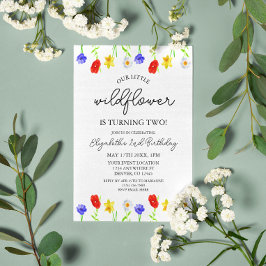 Little Wildblomma 2:a födelsedag Inbjudningar