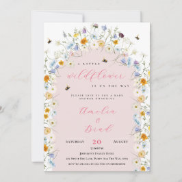 Little Wildblomma är på väg mot hennes Rosa för ba Inbjudningar