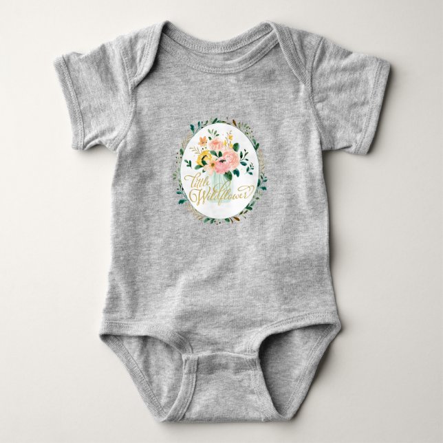 Little Wildblomma Baby Baby Bodykostym T Shirt (Framsida)