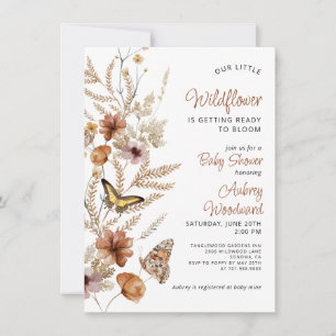 Little Wildblomma Baby in Bloom Baby Shower Inbjudningar