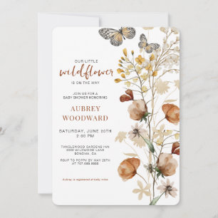 Little Wildblomma Baby Shower Inbjudningar