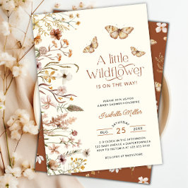 Little Wildblomma Blommigt Baby Shower Inbjudningar
