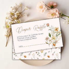 Little Wildblomma Blommigt Baby Shower Raffle Tilläggskort