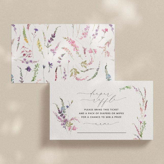 Little Wildblomma Blommigt Baby Shower Raffle Visitkort (Skapare uppladdad)