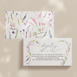Little Wildblomma Blommigt Baby Visning Shower Visitkort