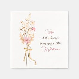 Little Wildblomma Blommigt Girl Baby Shower Napkin Pappersservett