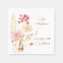 Little Wildblomma Blommigt Girl Baby Shower Napkin Pappersservett