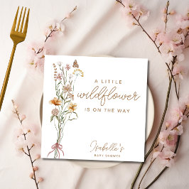 Little Wildblomma Blommigt Girl Baby Shower Pappersservett