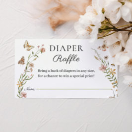Little Wildblomma Blommigt Girl Diaper Raffle Tilläggskort