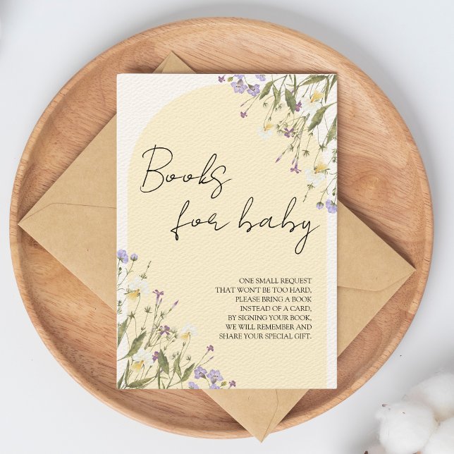 Little Wildblomma Bokar för Baby Baby Shower Tilläggskort (books for baby little wildflower baby shower)