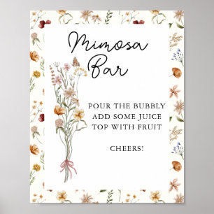 Little Wildblomma Cream Baby Shower Mimosa Pub Poster