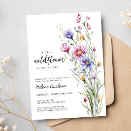 Little Wildblomma Elegant Boho Blommigt Baby Showe Inbjudningar