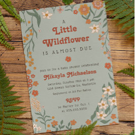 Little Wildblomma Fall Rustic Boho Baby Shower Inbjudningar
