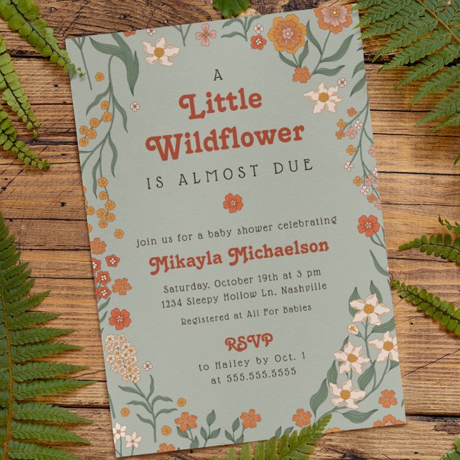 Little Wildblomma Fall Rustic Boho Baby Shower Inbjudningar (Skapare uppladdad)