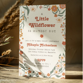 Little Wildblomma Fall Rustic Boho Baby Shower Inbjudningar