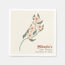 Little Wildblomma Fall Rustic Boho Baby Shower Pappersservett