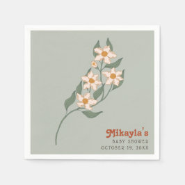 Little Wildblomma Fall Rustic Boho Baby Shower Pappersservett