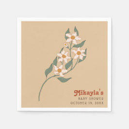 Little Wildblomma Fall Rustic Boho Baby Shower Pappersservett