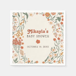 Little Wildblomma Fall Rustic Boho Baby Shower Pappersservett