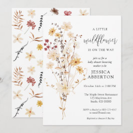 Little Wildblomma Flower Baby Shower Inbjudningar