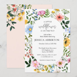 Little Wildblomma Flower Baby Shower Inbjudningar